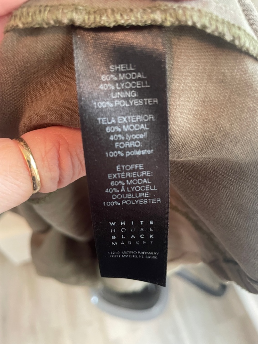 White House Black Market Olive Safari Shirt/Jacket with Drawstring Waist - Picture 6 of 7